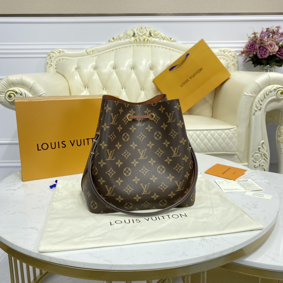 Louis Vuitton NEONOE MM Bucket Bag Monogram M44887 Caramel